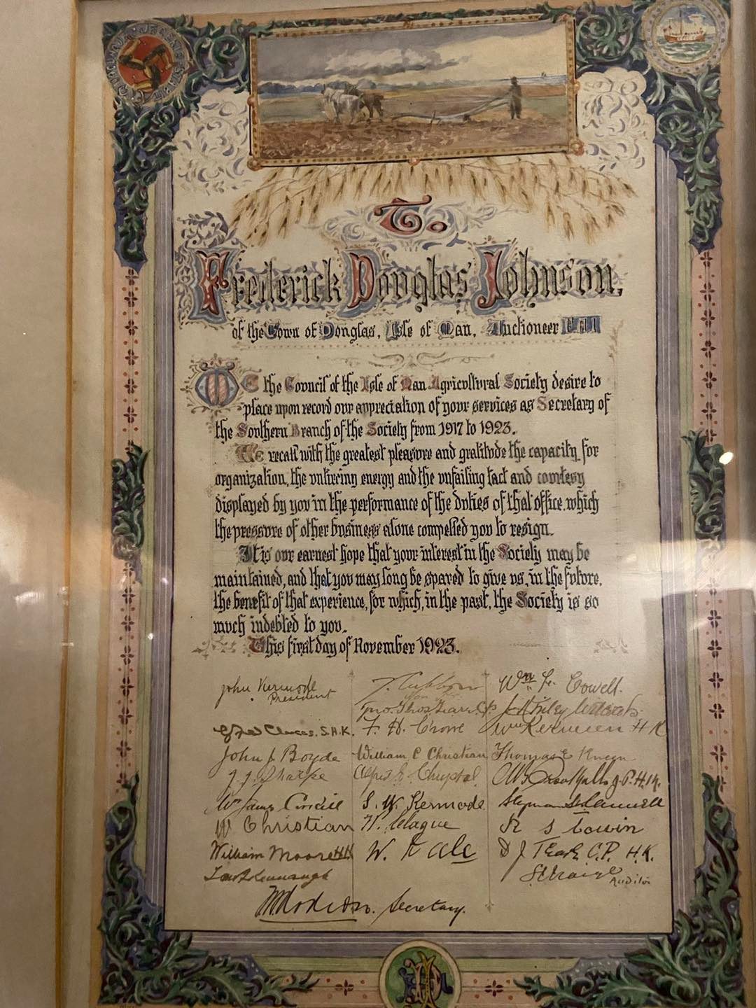 Do you know anything about this illuminated address from 1923?